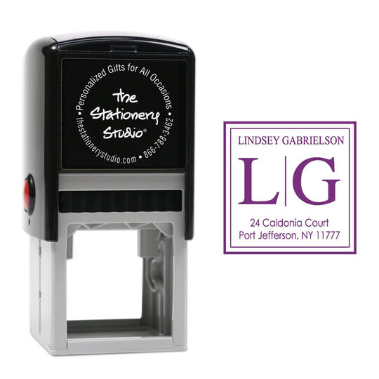 Modern Initials with Name Self Inking Stamp